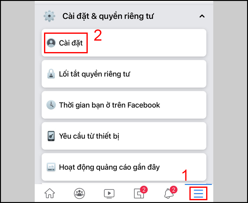 Chọn Cài đặt